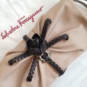 GORGEOUS Salvatore Ferragamo Clutch - bisque - AUTHENTIC